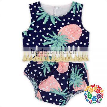 Summer New Fashion Children 2Pcs Cotton Bloomer Set Flower Cheap Baby Girls 2 Pcs Outfits photo-5