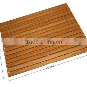 Natutal Solid Wooden Bathroom Shower Floor Mat Non-slip Wood Mat photo-6