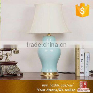 Flower Painted Blue Ceramic Table Lamp photo-3