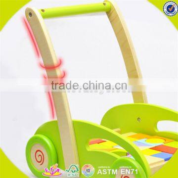 Wholesale Top Quality Wooden Baby Blocks Cart Toy Colorful Wooden Baby Blocks Cart Push Walker W16E027 photo-6