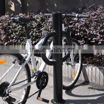 surface mount classic bollard bike rack with flat post cap classic bollard bike rack