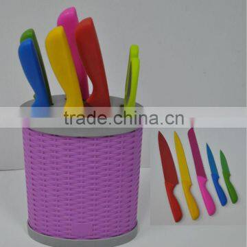 colorful coated knife set