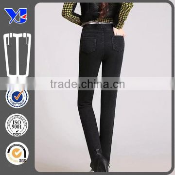 Thickening with velvet new jeans style fashion design pants