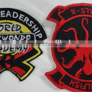 Custom cheaper high quality recycled embroidery patch for garments hats