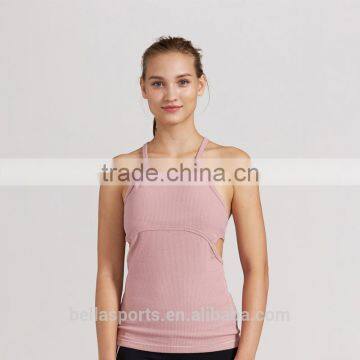 Wholesale Custom Made Girls Casual Fancy Yoga Stringer Tank Top Running Gym Singlets