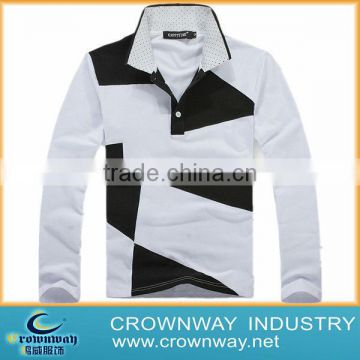 100% cotton multicolor men long sleeve polo t-shirt