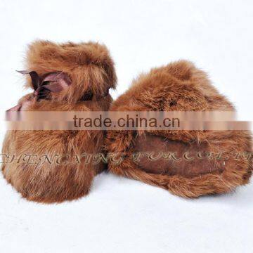 CX-SHOES-07 Genuine Rabbit Fur Baby Shoes photo-3