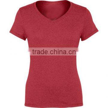 New Design Custom V-Neck Women t Shirt Printing photo-6