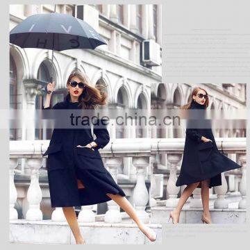 100% Hand Made Classical Black Winter Women Coat photo-2