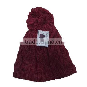 Custom Knitted Pom Beanie Hat Winter Beanie Hat photo-2