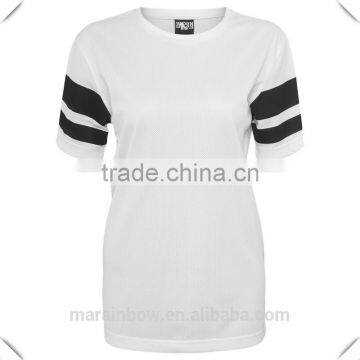 White 100% Polyester Mesh Dry Fit T-shirt Striped Baseball T Shirt Cheap Wholesale Baseball Tee Shirts Manufacturer in China