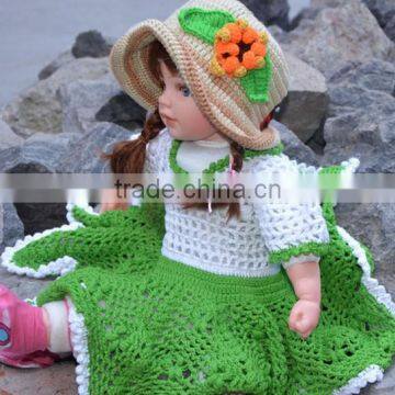Popular Handmade Girl Crochet Dress Flower Baby Girl Dress photo-2