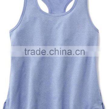 100% Ctn, S/J, 160 Gsm, Children Girls Tank Top With Side Slit