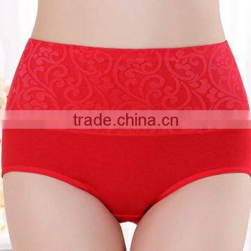 Factory OEM Plain Solid Color 95%Cotton 5%Elastane Embroidery Logo Design High Quality Elastic Band High Waist Women Underwear photo-5