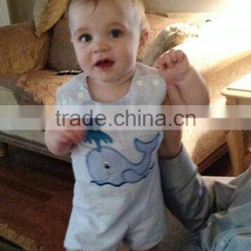 Baby Boy Shortall Newborn Boys Rompers Applique Boys Shirt photo-2