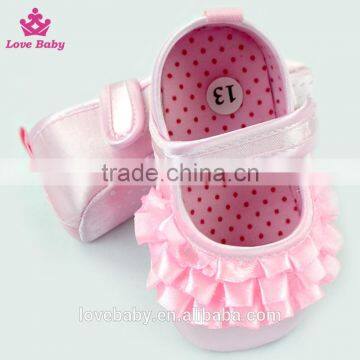 2016 Hottest Ruffle Moccasin Fancy Baby Girls Shoes, Baby Prewalker Shoes LBF2015122301 photo-4