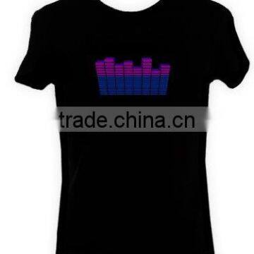 EL Flashing T-shirt EL Sound Activated Equalizer T-shirt