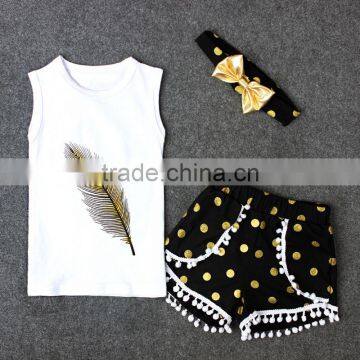 S17447A Hot Sale Summer Girls Outfit 2 Pieces Boutique Clothing Set photo-2