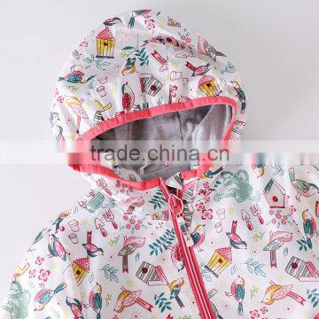 S60593B 2017 Girls Outwear Jacket Autumn Fashion Baby Girls Children Woodpecker Print Long Sleeve Hoodie Jacket Outer Coat photo-3