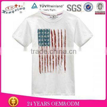 Customed design white sport print t shirt