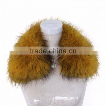 Myfur Yellow Stylish Real Raccoon Fur Trimmed Collar for Winter Jackets