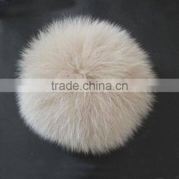Myfur Beige Color Real Fox Fur Pom Pom Wholesale Detachable Hat Accessory photo-2