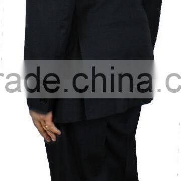 NAAMS MEN'S WOOL 2 BUTTON 2 VENT SLIM FIT SUIT JACKET FLAT FRONT PANT CHARCOAL photo-3