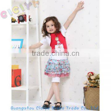 Pretty fashion summer girl dress 4pcs set with ready stock girls fashion sets