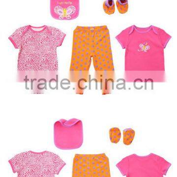 Wholesale Cotton Short Sleeve Baby Romper New Born Baby Gift Set photo-2