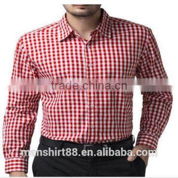 2016 New Wholesale Cutaway Collar Gingham Long Sleeve Custom Men's Formal Dress Shirt photo-4