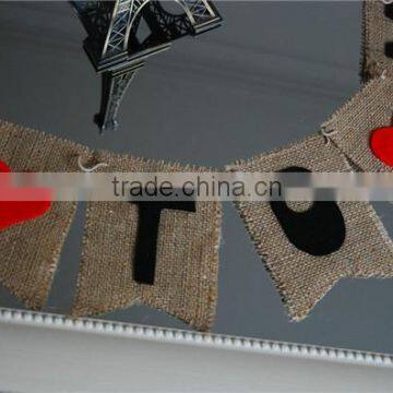 Burlap Felt Rustic Bunting Bridal Shower , Bridal Shower Favors, Bridal Shower Decoration photo-2