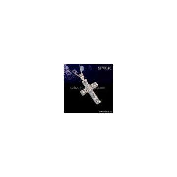 Sell Sterling Silver Pendant With CZ Stones and Special Design