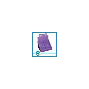 Purple Kraft & Corrugated Cardboard Counter Display Box with Varnishing / UV Coating