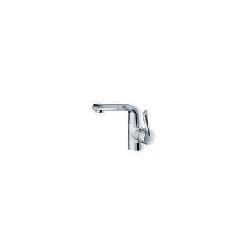 Modern Deck Mounted Basin Mixer Faucet / Single Hole Chrome Basin Mixer Taps HN-3A36