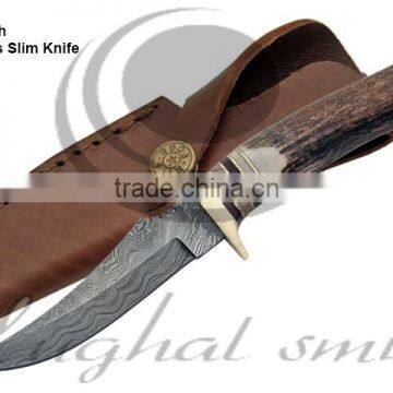 Damascus skinner knife/Hunting knife/Deer stag