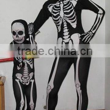 wholesale adult and kids lycra spandex halloween skeleton zentai suit