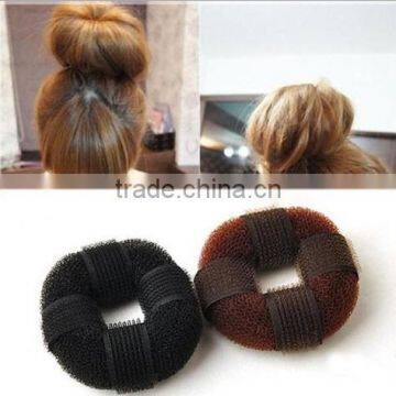 Black n Brown Bun Sponge Hair Roller/Meatball Head Hair Clip Hair Nun Maker,Soft 'N Style Hair Donut Black,Hair Bun Maker