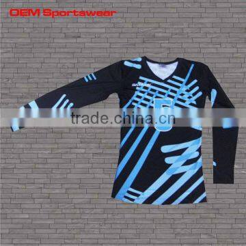 Long sleeve women wear sublimated volleyball uniform