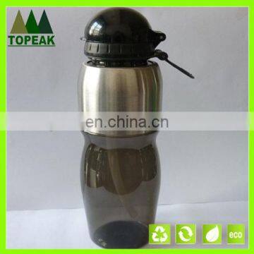 Plastic BPA FREE Drinking Double water bottle with straw 1000ml