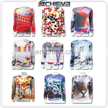 fashion printing customise sublimation sweater crew neck sweater