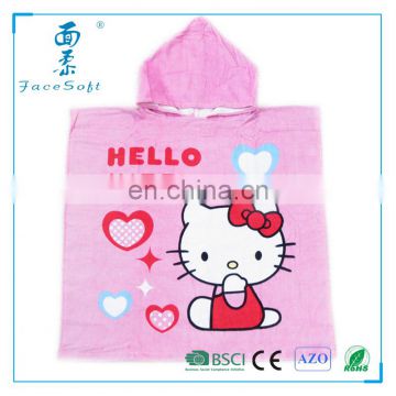 Disney Audit towel supplier Wholesale Custom Printed Cheap 100% Cotton Poncho Towel For Bathroom