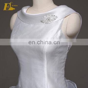 Exquisite Ed A-line Silver Long Sleeveless Beaded Satin Hand-flower Evening Dress 2017 photo-3