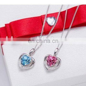 925 silver box chain forever heart necklace high quality