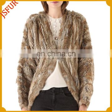 Beautiful real rabbit fur knitting fur poncho