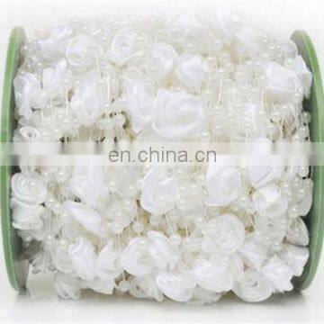 30meters/roll 4mm Handmade Rose Flower Fish Line Garland Hanging Bead Chains Wedding Bridal Hair Accessory photo-4