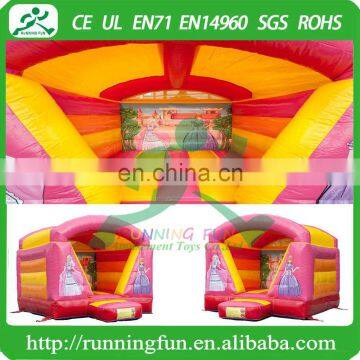 Indoor Mini Inflatable Princess Bouncy House With Roof