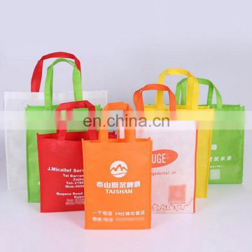 Cheap reusable non-woven flat bottom shopping fabric bag with custom printing and handing