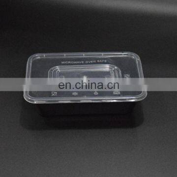 Hot sale food grade 650ml microwave safe clear black disposable box pp disposable lunch box