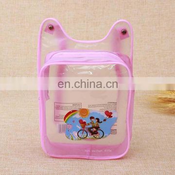 Best price clear custom shape pvc zipper bags high quality zip lock pvc plastic bag with cat ear