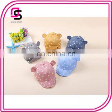 New fashion design flanging cap cotton dot ear baby hats&caps